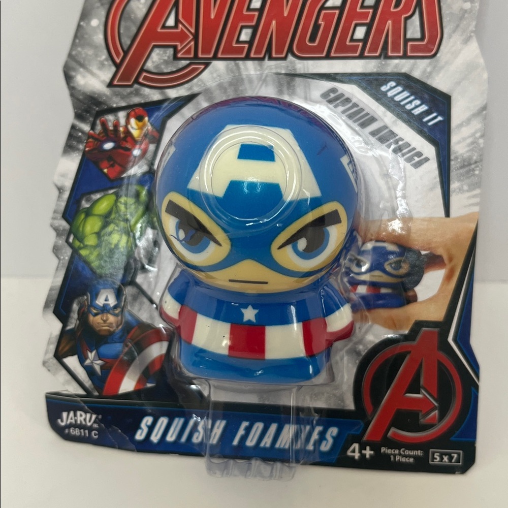 5 set Marvel Avengers Squish Foamies - Blue Captain America & Green Hulk - Picture 3 of 5
